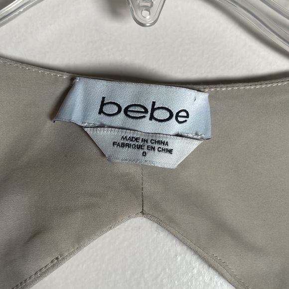 Bebe Dress 3 color Block tan white black Size 0, XS - Picture 2 of 7